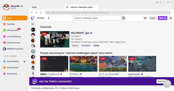 Perangkat Lunak Pengunduh Twitch Terbaik: Streamfab Twitch Downloader-3