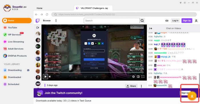Perangkat Lunak Pengunduh Twitch Terbaik: Streamfab Twitch Downloader-4