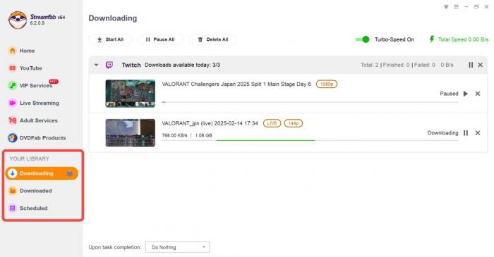 Perangkat Lunak Pengunduh Twitch Terbaik: Streamfab Twitch Downloader-6