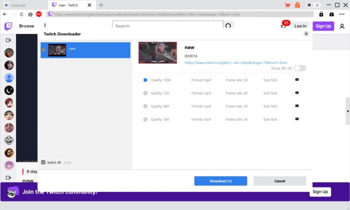3. Cleverget Twitch Downloader-1