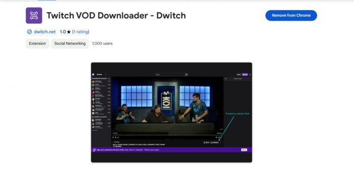 1. Twitch VOD Downloader - Dwitch -1